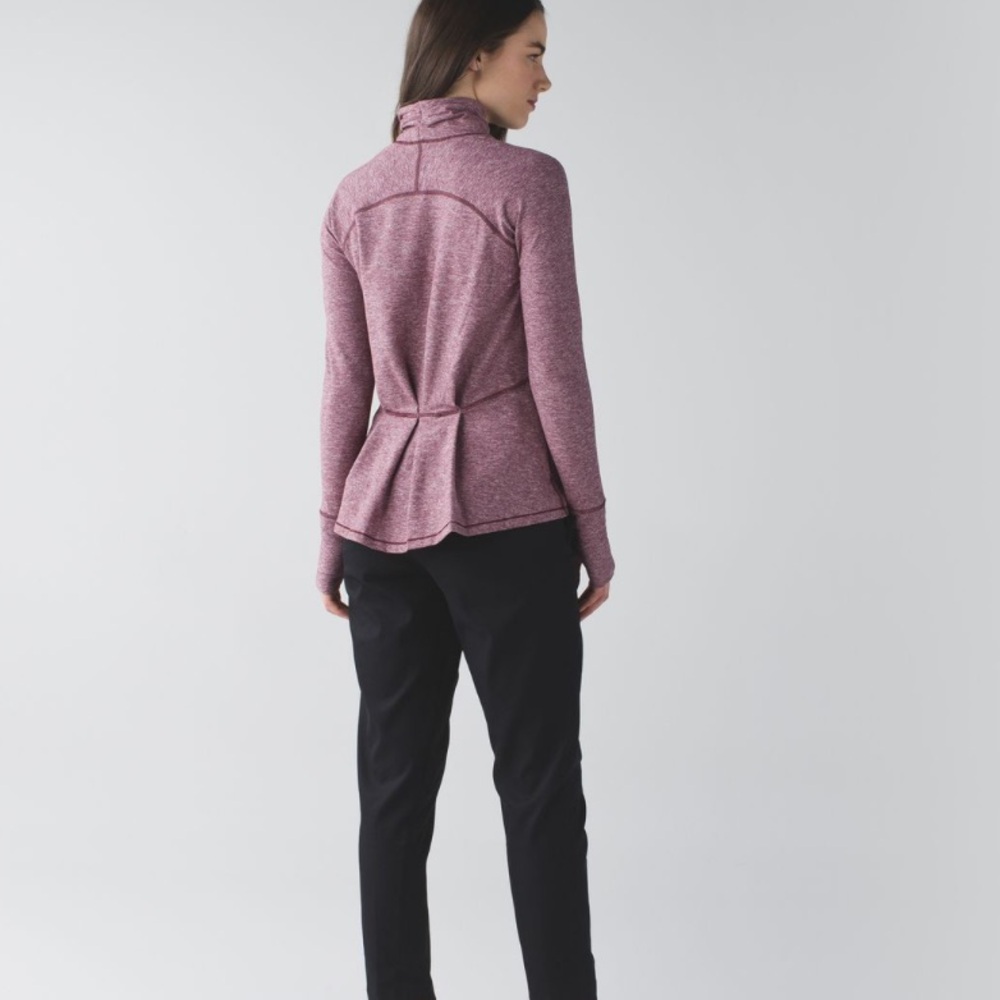 Lululemon Warm Your Core Long Sleeve Top Heathered Bordeaux Rulu Size 8